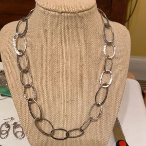 Silpada Textured Silver Chain Necklace